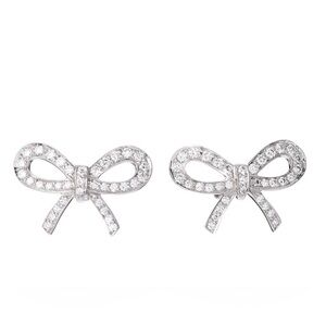 Tiffany and Co Bow diamond platinum earrings